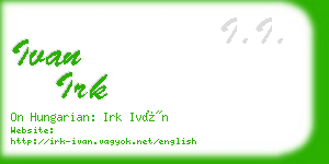 ivan irk business card